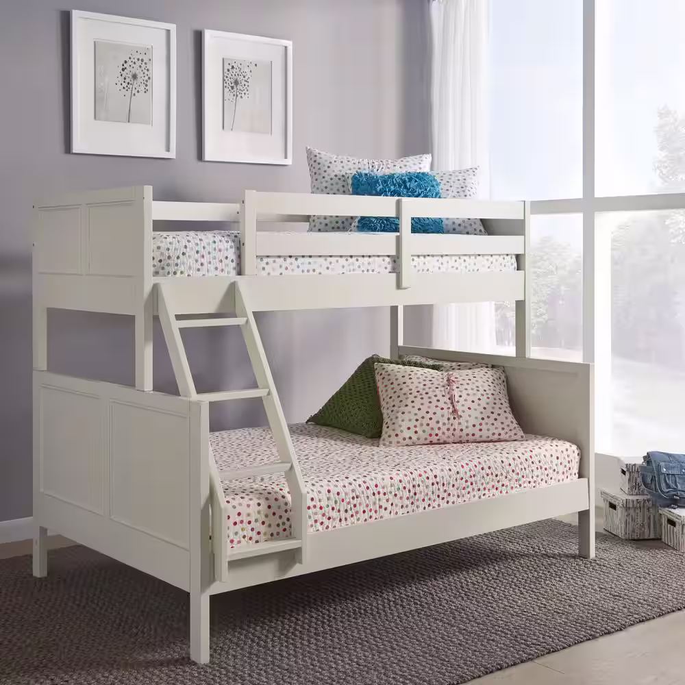 HOMESTYLES Naples Off White Twin Over Full Bunk Bed