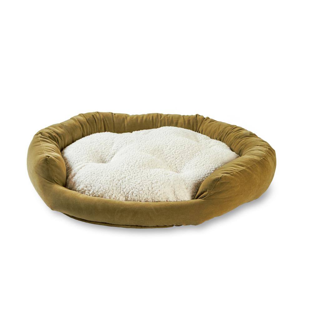 Happy Hounds Chloe Cuddler Moss Sherpa Donut Cat Bed