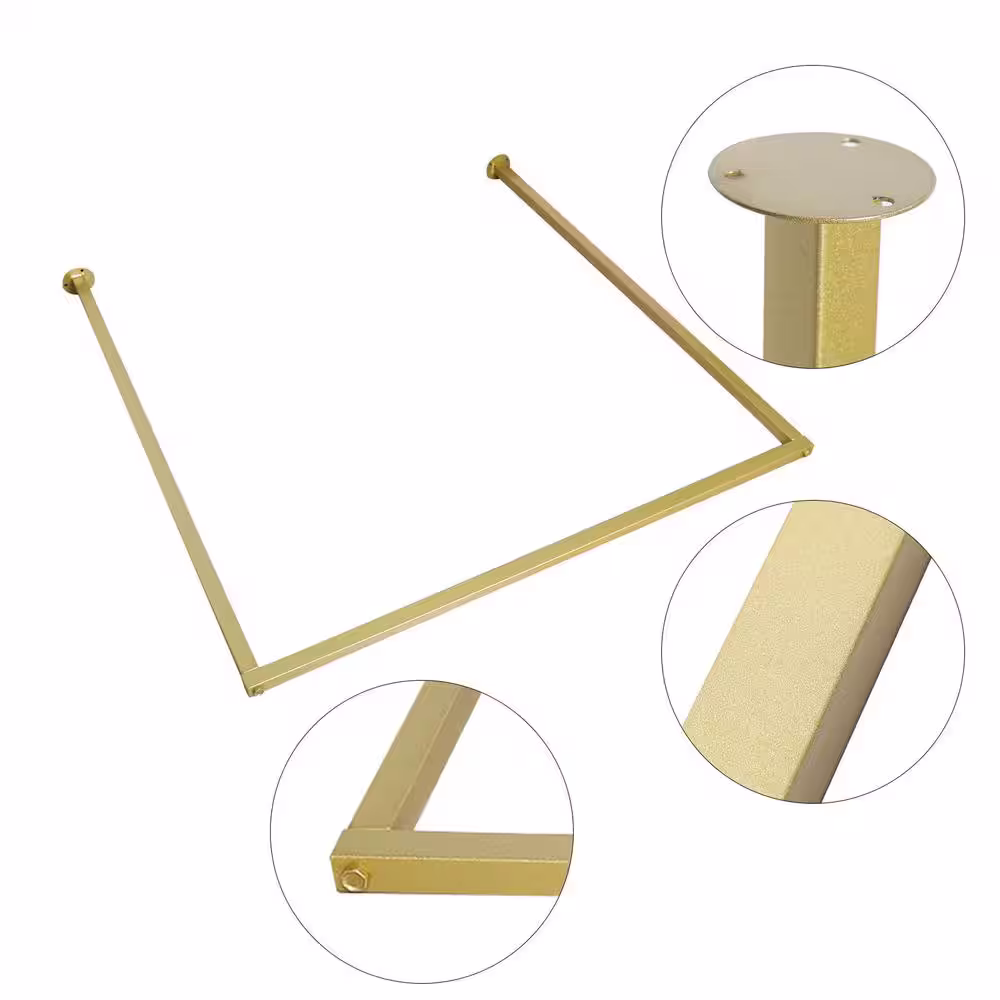 None Gold Iron Clothes Rack 39.37 in. x 39.37 in.