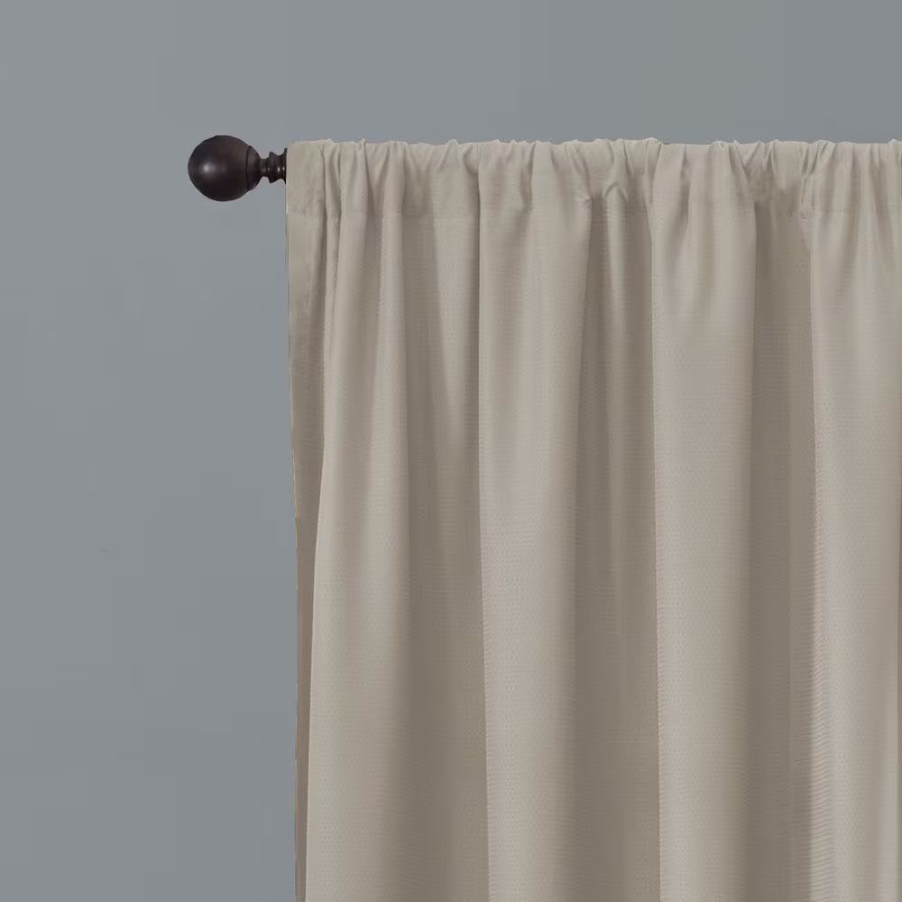 Zenna Home Linen Jacquard Thermal Blackout Curtain - 50 in. W x 84 in. L