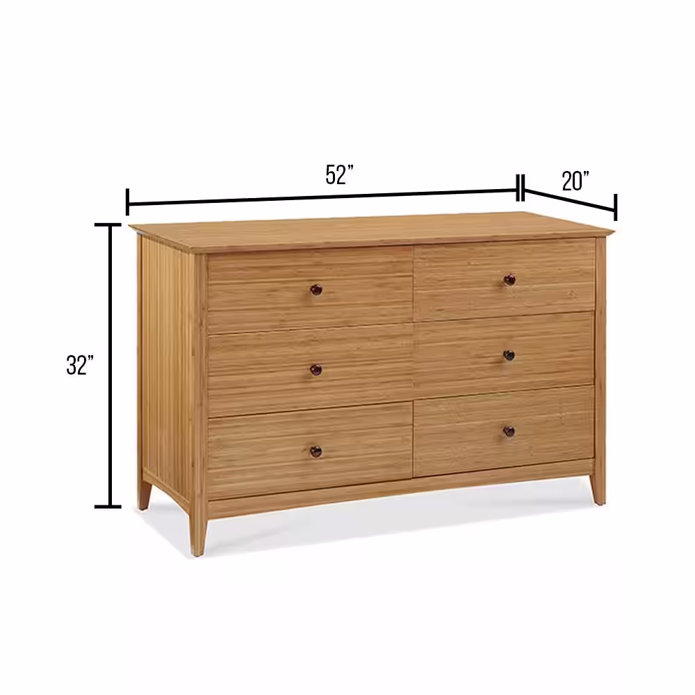 Greenington Willow 6-Drawer Caramelized Dresser 32 in. x 52 in. x 20 in.
