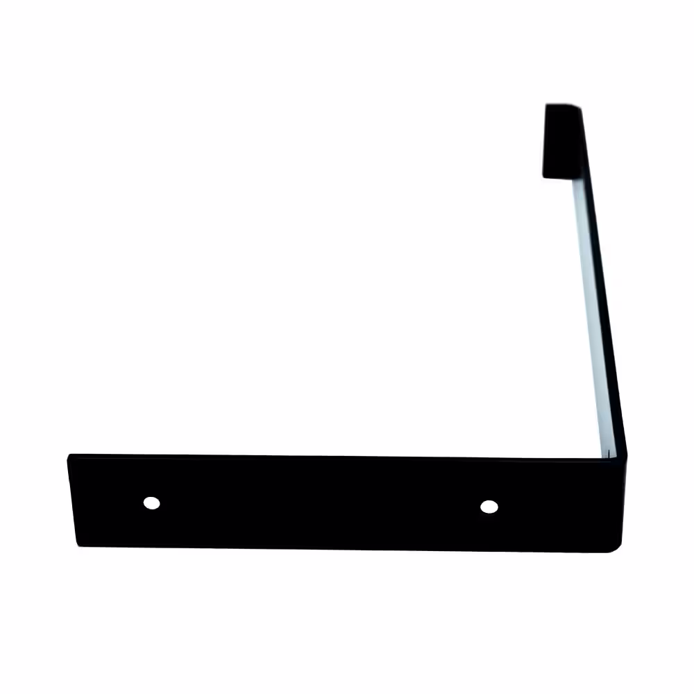 HARDWOOD REFLECTIONS 12 in. L-Shaped Black Steel Shelving Bracket