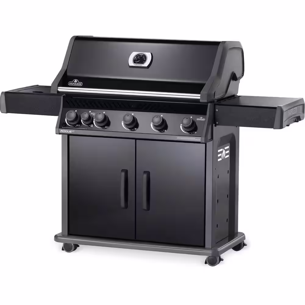 NAPOLEON Rogue 5-Burner Propane Gas Grill with Infrared Side Burner in Black