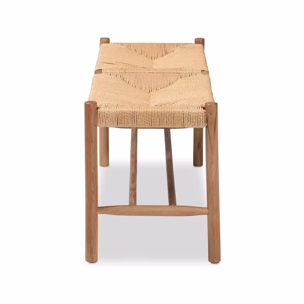 Baxton Studio Saura Brown Bench (17.7 in. H x 43.3 in. W x 13.8 in. D)