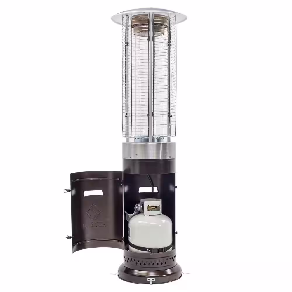 HotShot 46,000 BTU Bronze Rapid Induction Patio Heater with Large Flame Glass Tube