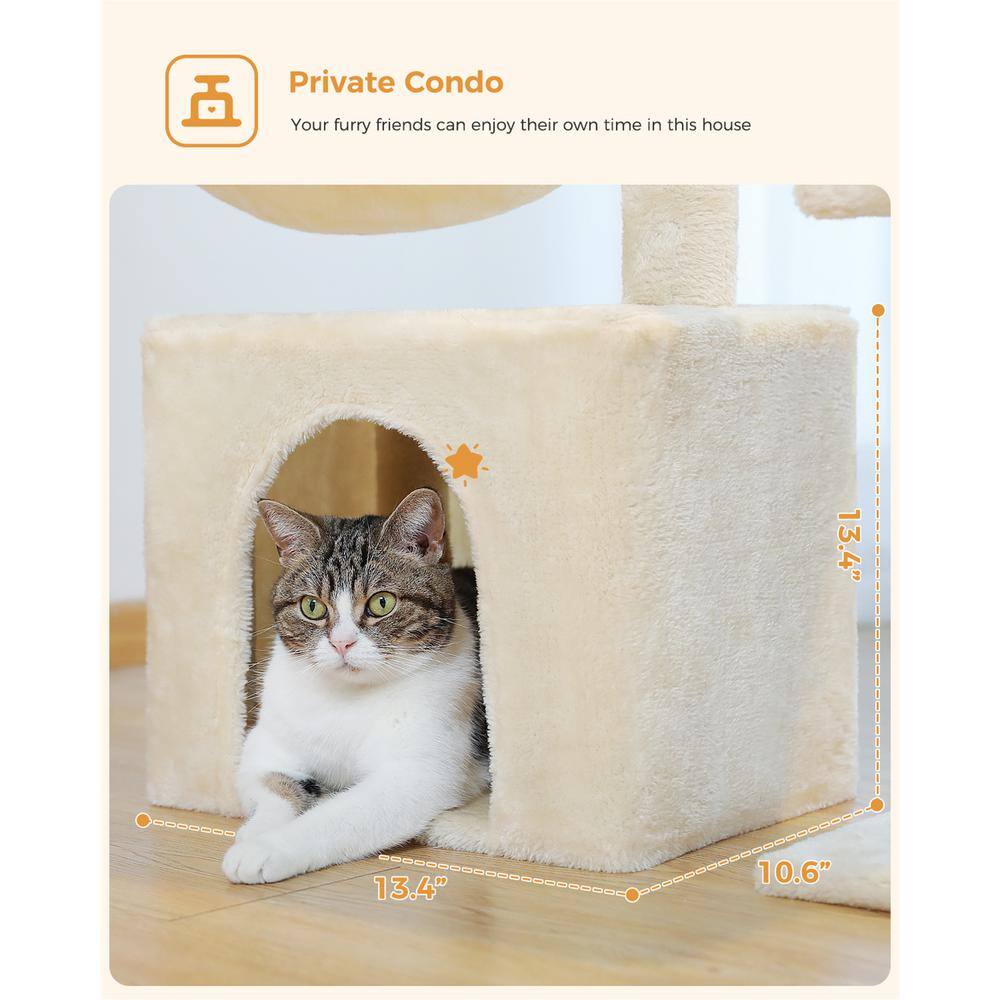 None 29.13 in. Beige Skyscraper Sleep and Play Cat Tree