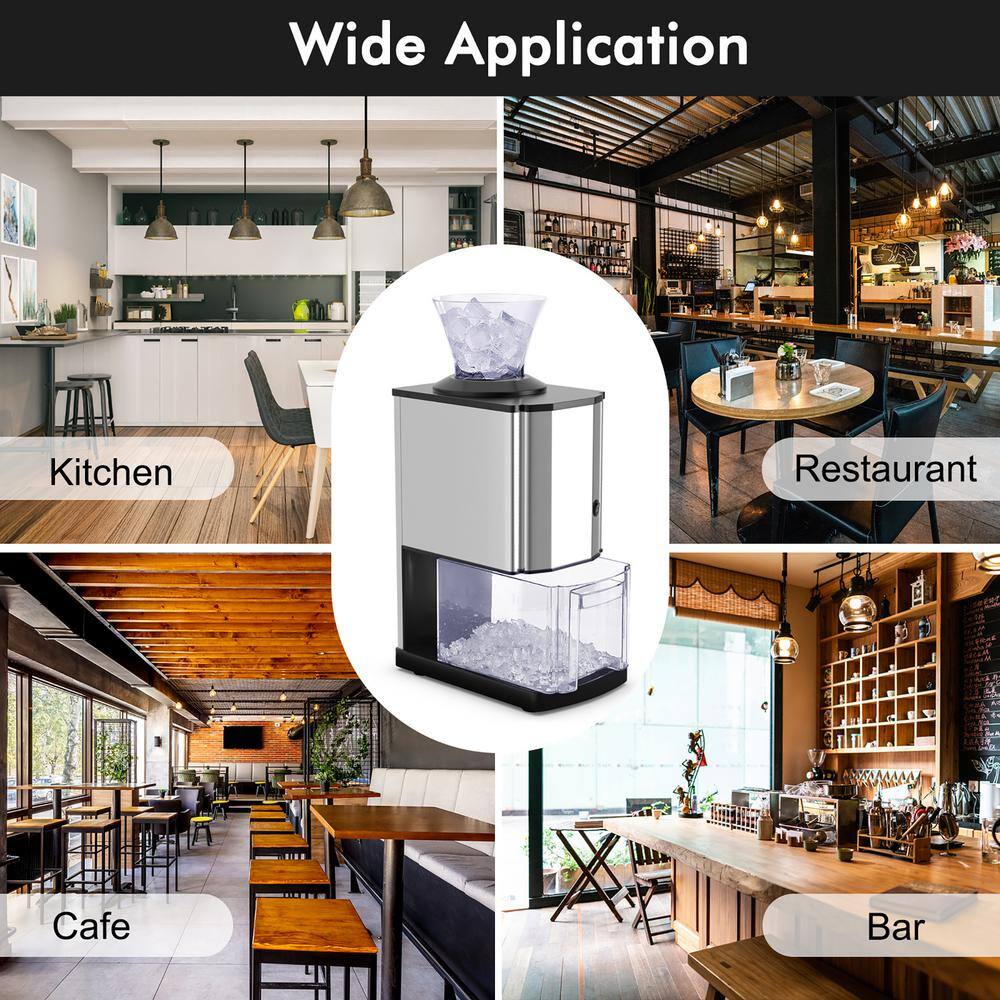 Costway Electric Stainless Steel Ice Crusher Machine Professional Tabletop 424 oz. in Silver