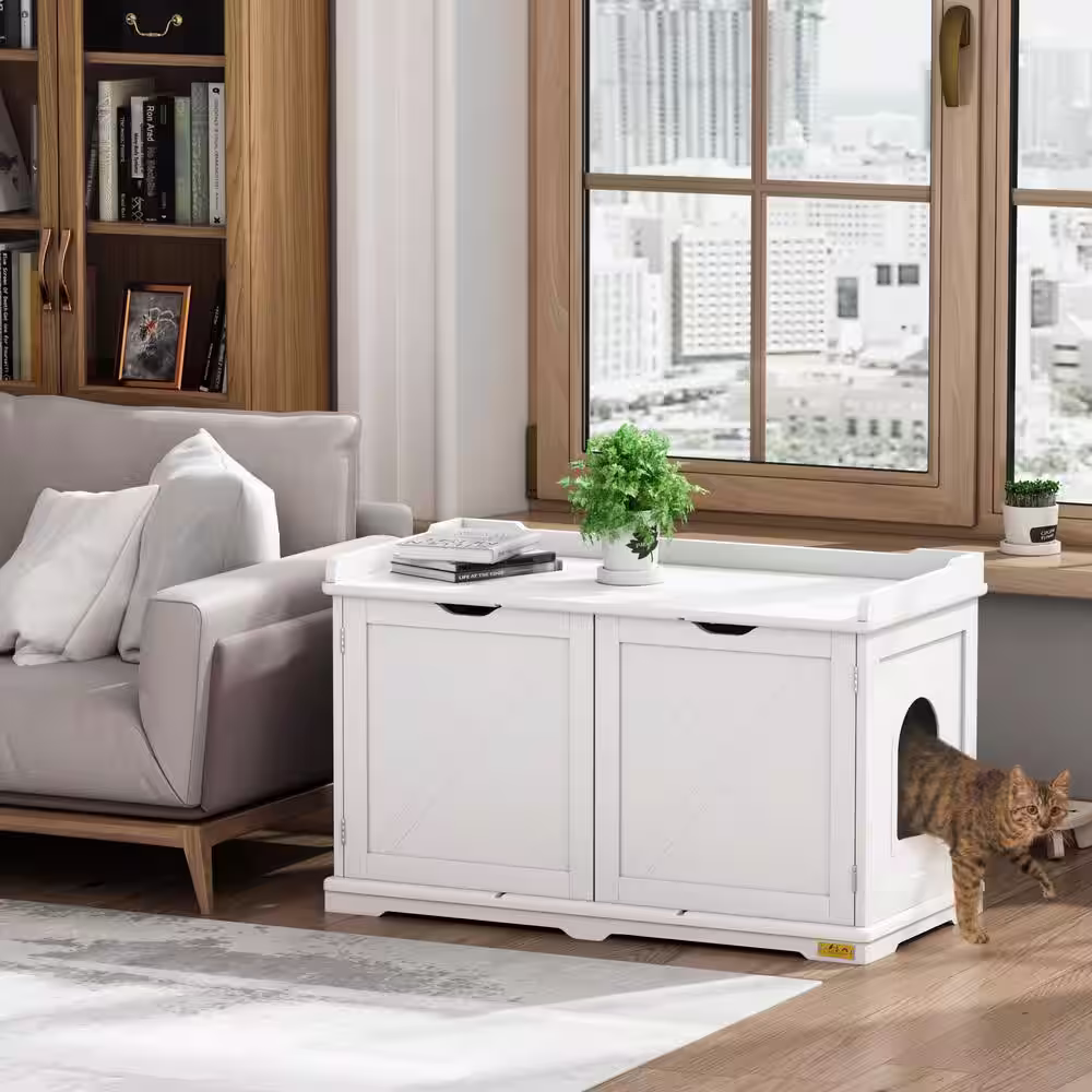 COZIWOW Cat Litter Box Enclosure Furniture, Washroom