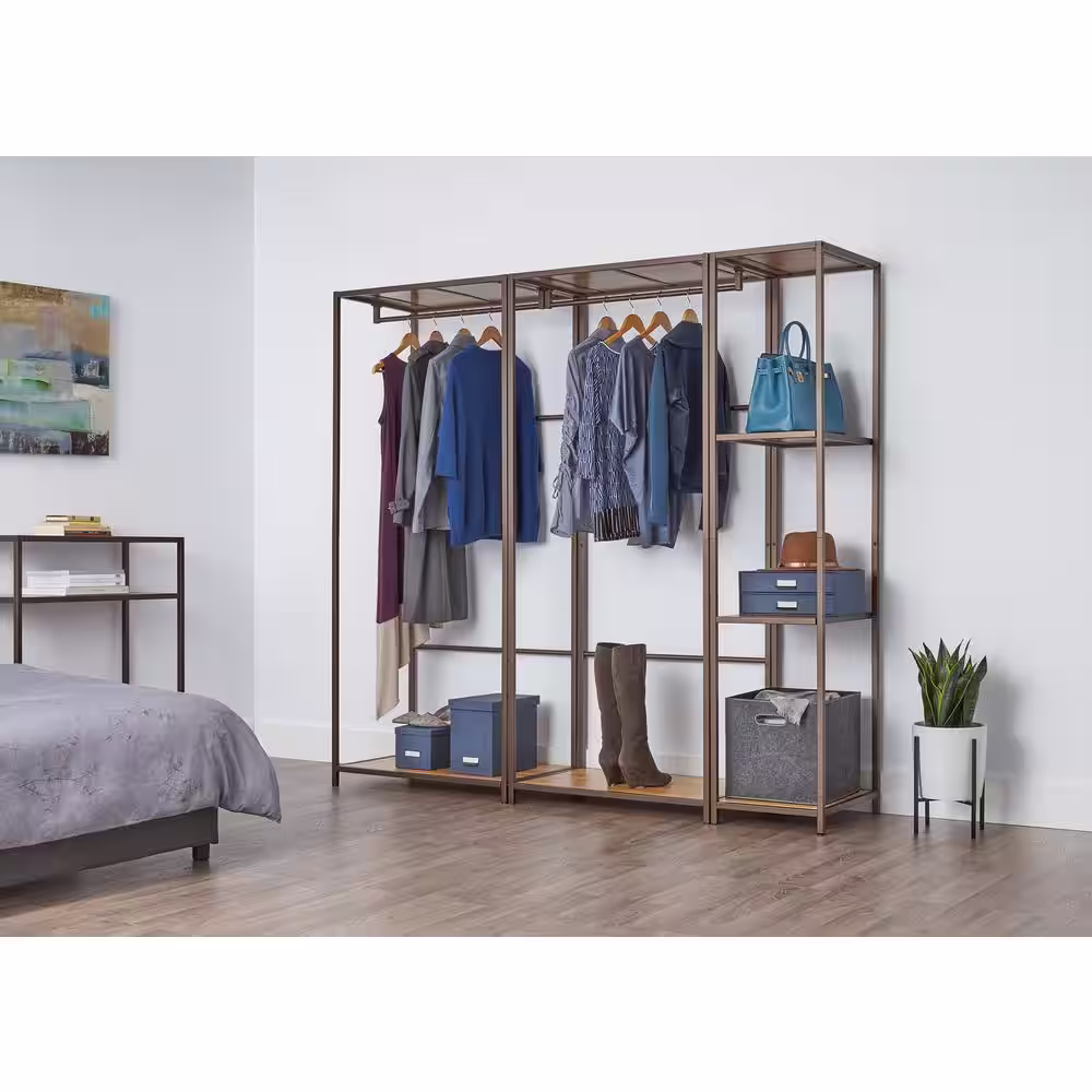 TRINITY 20 in. D x 45 in. W x 72 in. H Bronze Anthracite Modular Bamboo Closet System