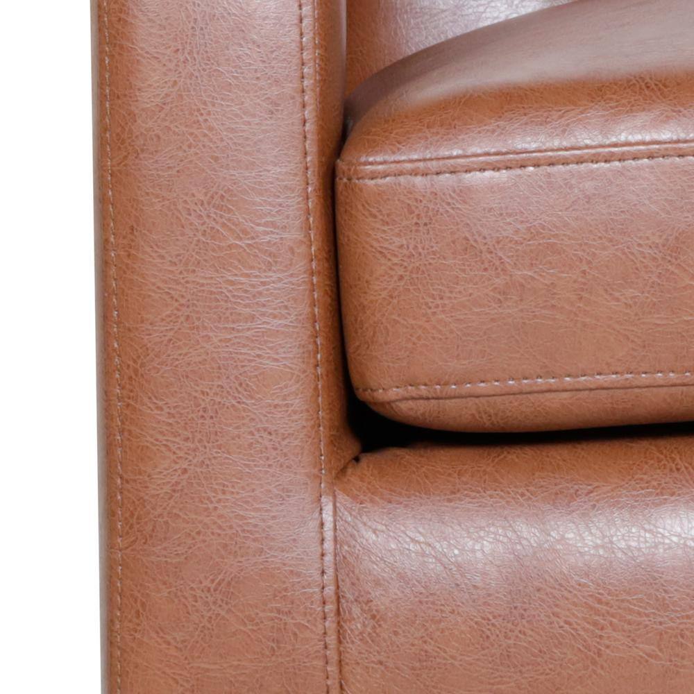 Noble House Annisa Cognac Brown and Espresso Faux Leather Tufted Accent Chair (Set of 2)