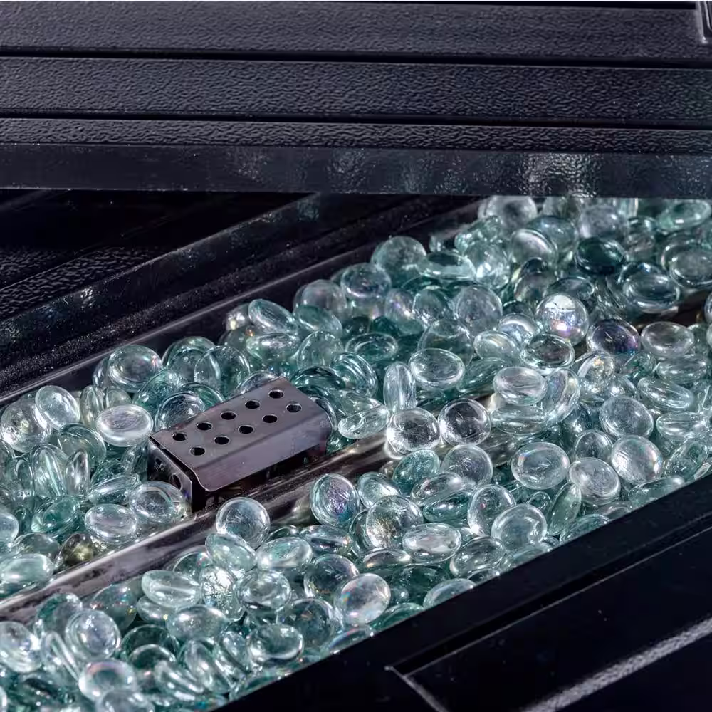 Legacy Heating 56 in. x 23 in. Rectangular Fire Pit Table in Hammered Black