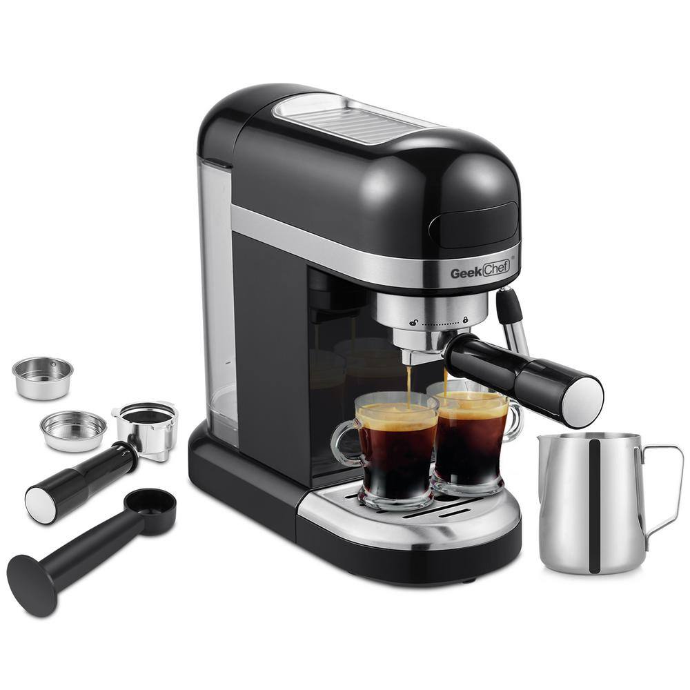 None 2-Cup Espresso 19-Bar Stainless Steel Machine
