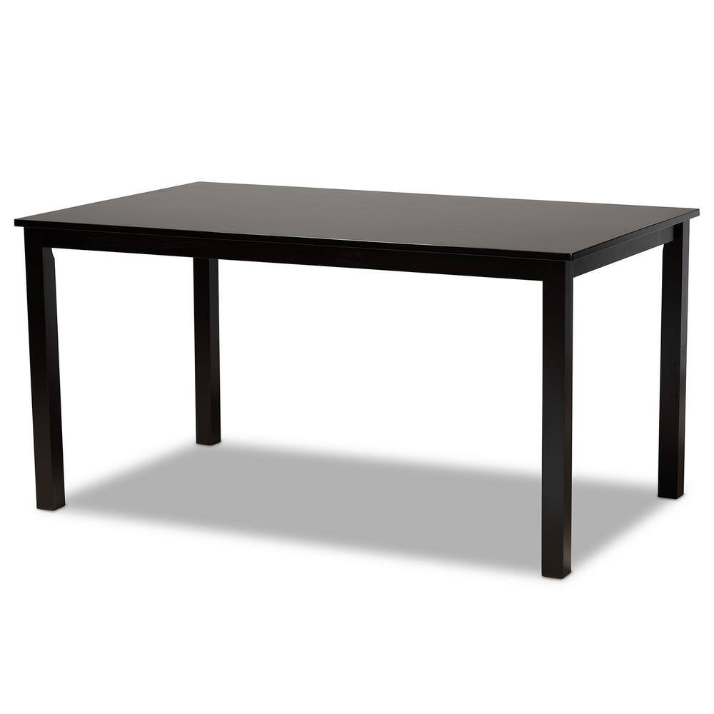 Baxton Studio Dallas 7-Piece Grey and Dark Brown Dining Set