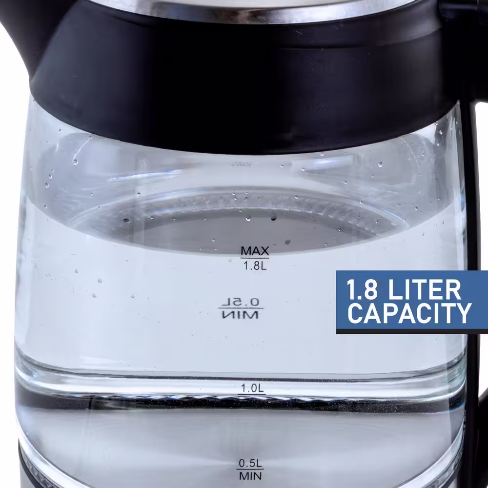 MegaChef 1.8 l Glass and Stainless Steel Electric Tea Kettle