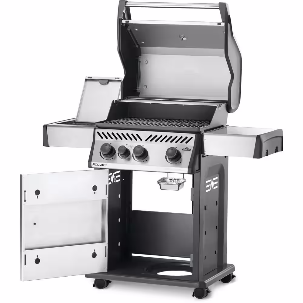NAPOLEON Rogue 3-Burner Natural Gas Grill with Infrared Side Burner in Stainless Steel