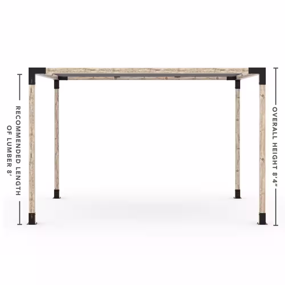 TOJA GRID 12 ft. L x 12 ft. W Pergola Kit with White Shade Sail, 4x4 Wood