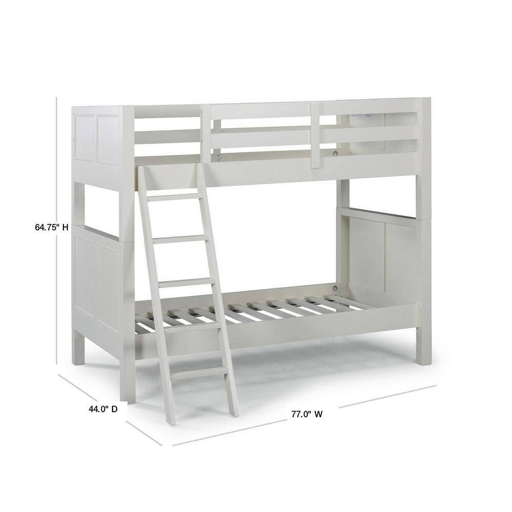 HOMESTYLES Naples Off White Twin Over Twin Bunk Bed