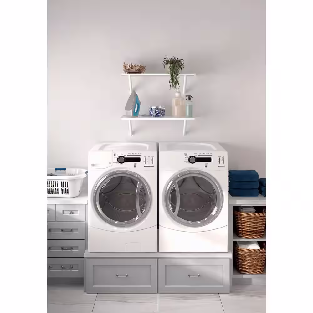 Rubbermaid White Premium Wood Shelving Kit, 2 Shelves 14 in. D x 32 in. L