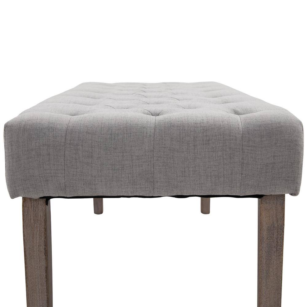 HOMCOM Blue Polyester Tufted Hallway Upholstered Bench with Wooden Legs 19.25 in. x 56 in. x 19.25 in.