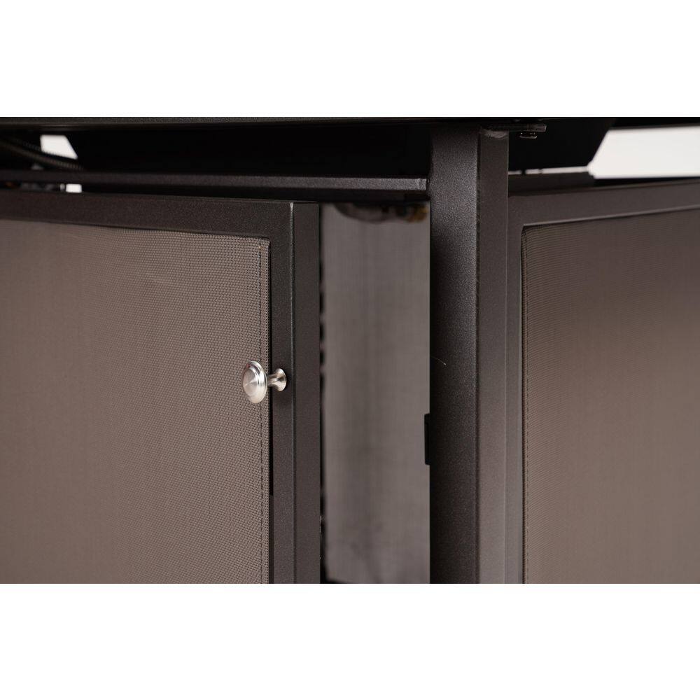 None 32 in. Square Full Iron Fire Pit Table with Table Lid