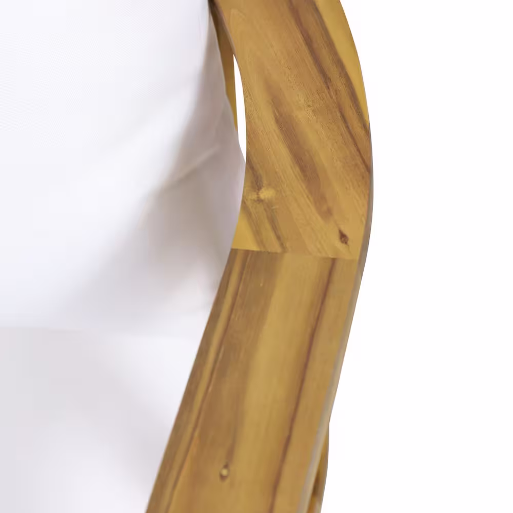 Noble House Barton Teak Brown 3-Piece Wood Patio Conversation Seating Set with White Cushions