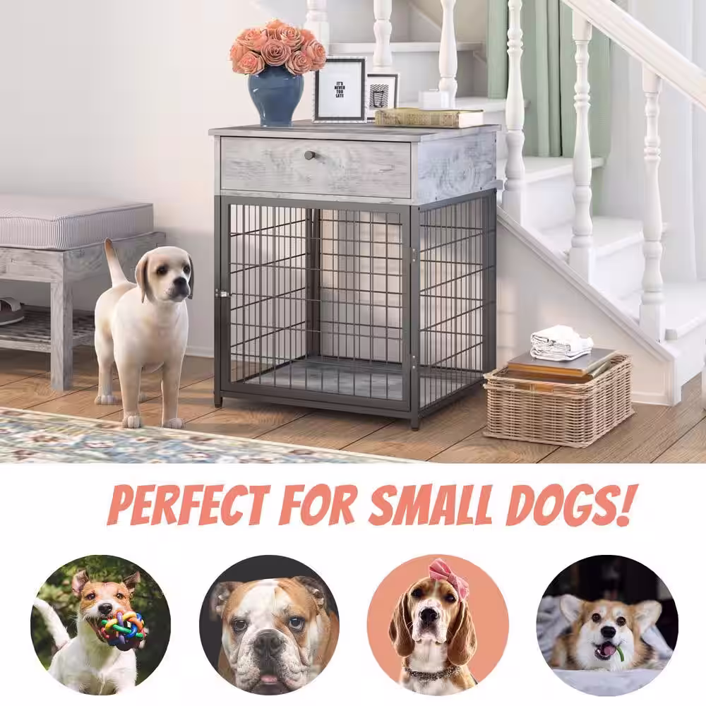 None Wooden Dog Kennel Dog Crate Dog House End Table