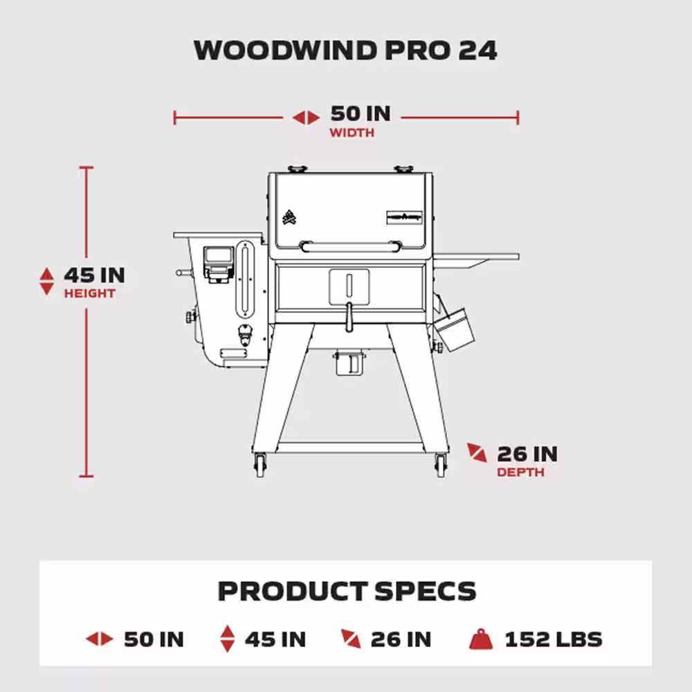 Camp Chef Woodwind PRO 24 in. WIFI Pellet Grill in Black