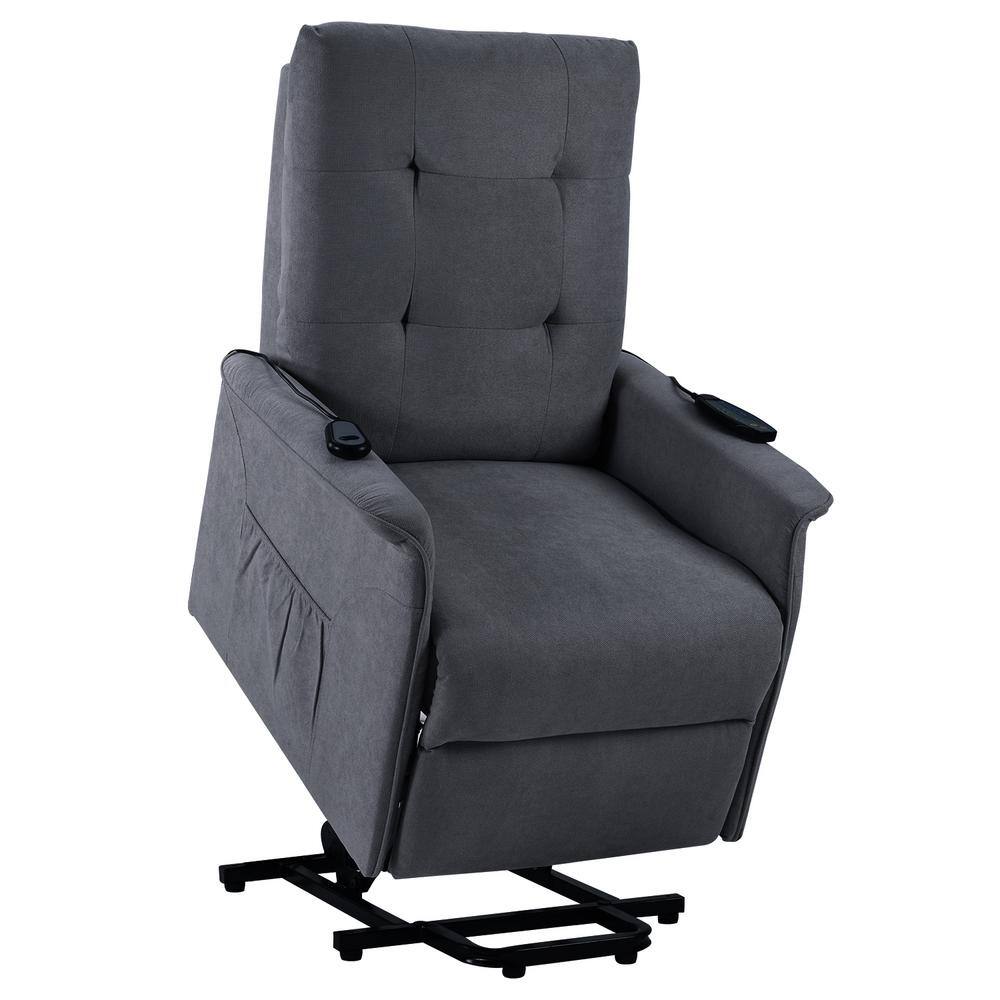 Merax Dark Gray Power Lift Recliner with Adjustable Massage