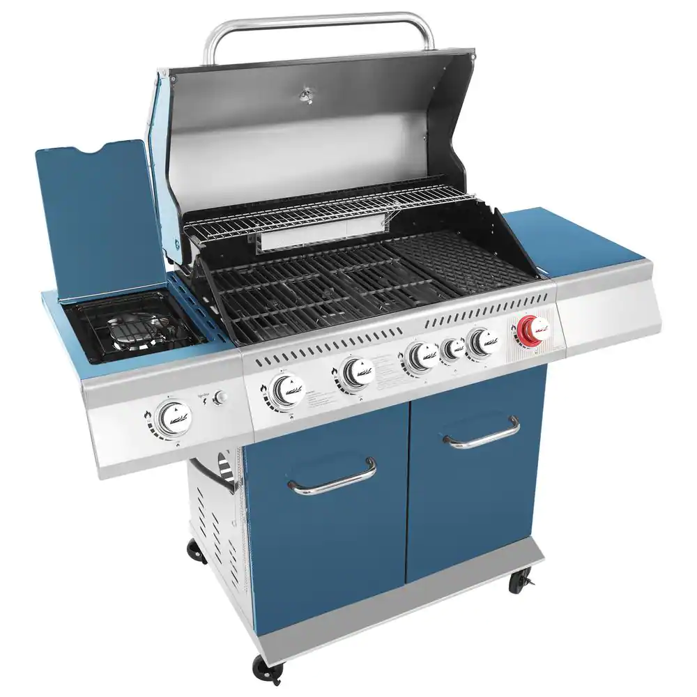 Royal Gourmet 5-Burner Propane Gas Grill in Blue with Rotisserie Kit