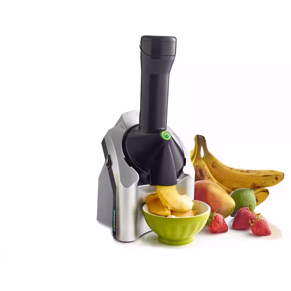 Yonanas Silver Classic Healthy Fruit Soft Serve Dessert Maker Creates Dairy Free Vegan Alternatives to Ice Cream