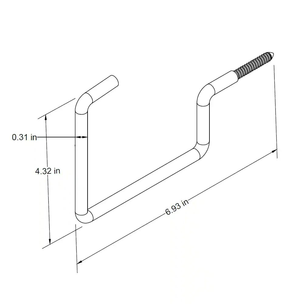 Everbilt 5/16 in. x 7 in. Vinyl Coated Steel Screw-In Utility Hook 20 lbs