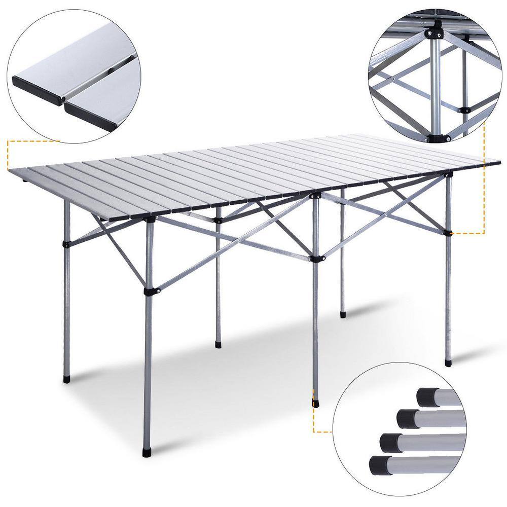 ANGELES HOME Rectangle Aluminum Picnic Table