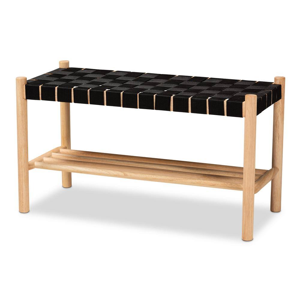 Baxton Studio Cadmus Brown Bench (17.7 in. H x 31.5 in. W x 13.8 in. D)