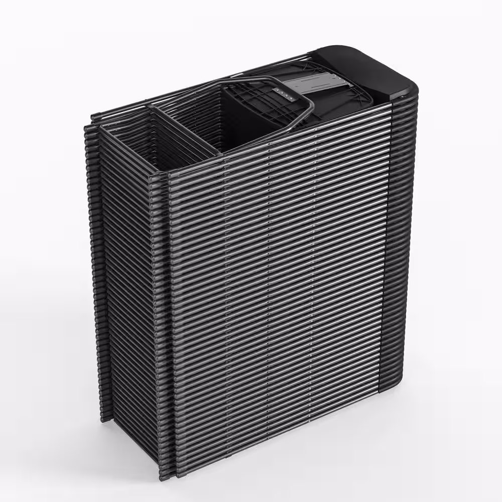 Carnegy Avenue Black Plastic Seat with Metal Frame Folding Chair (Set of 2)