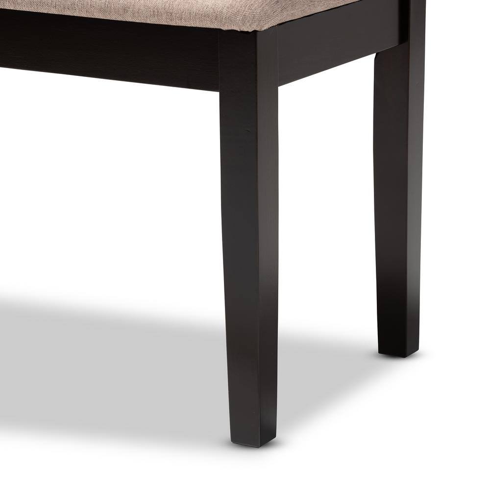 Baxton Studio Teresa Sand and Dark Brown Fabric Dining Bench