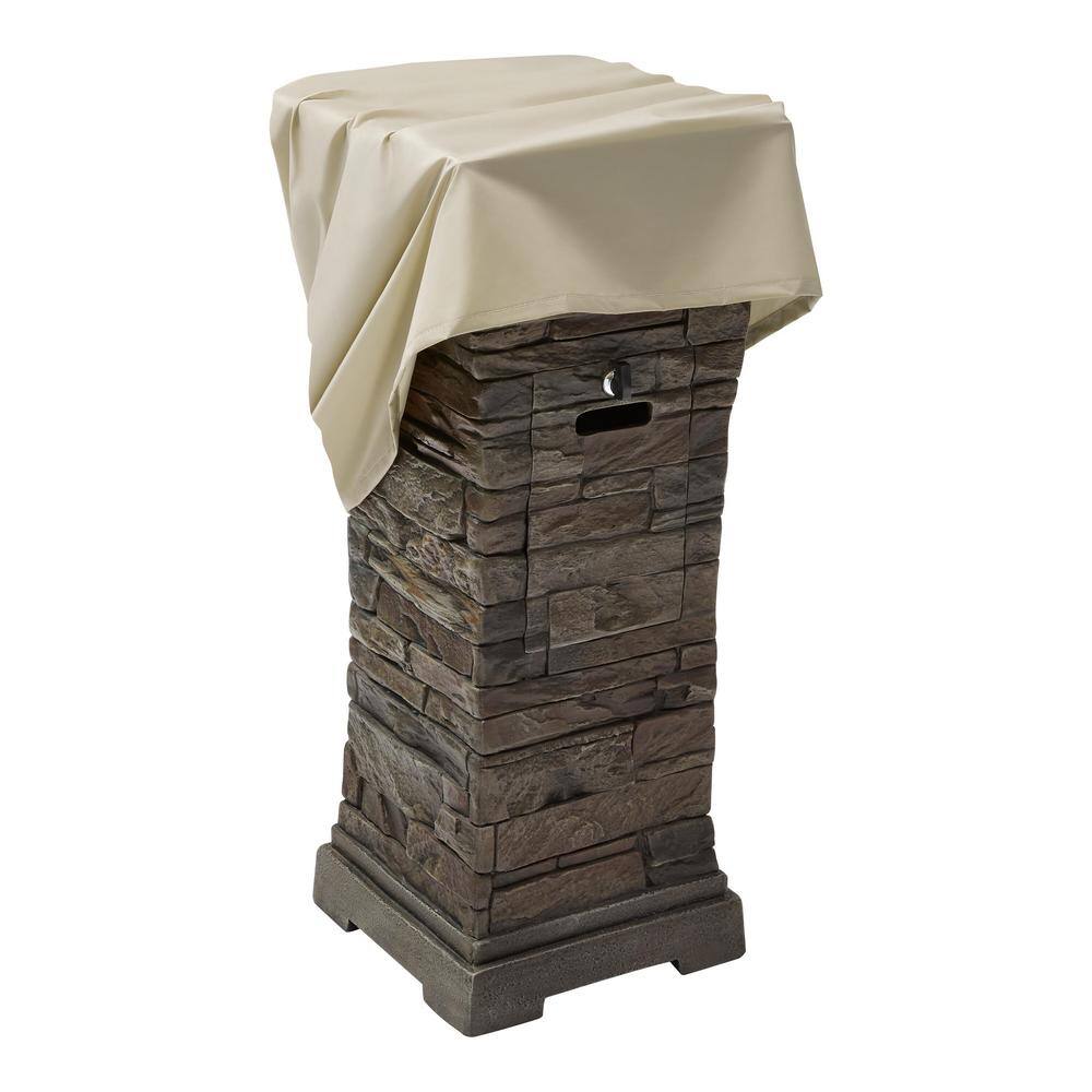 Hampton Bay 29 in. W x 11.8 in. H Square Stacked Stone Fire Column