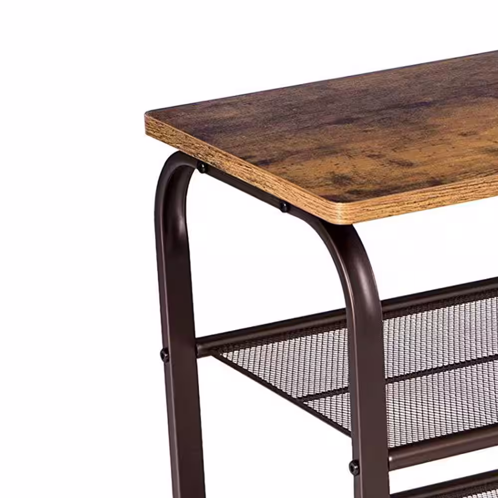 Benjara 17.7 H 6-Pair Black Metal Shoe Rack