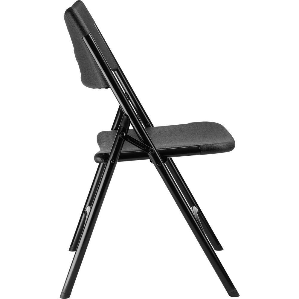 National Public Seating 600 Heavy-Duty Black Plastic Metal Frame Folding Chair (4-Pack)