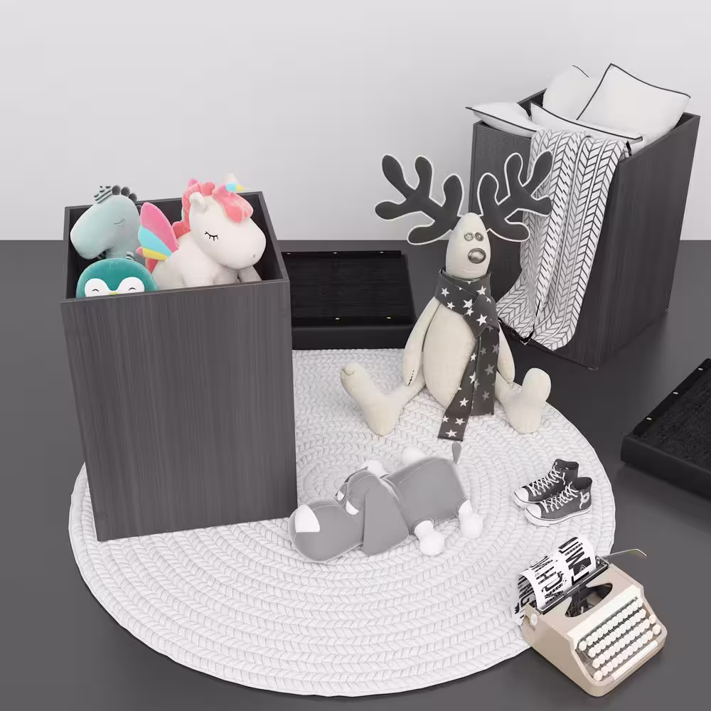 None 9-Piece Gray Dining Table Set Kitchen Furniture With Upholstered Seat and Table