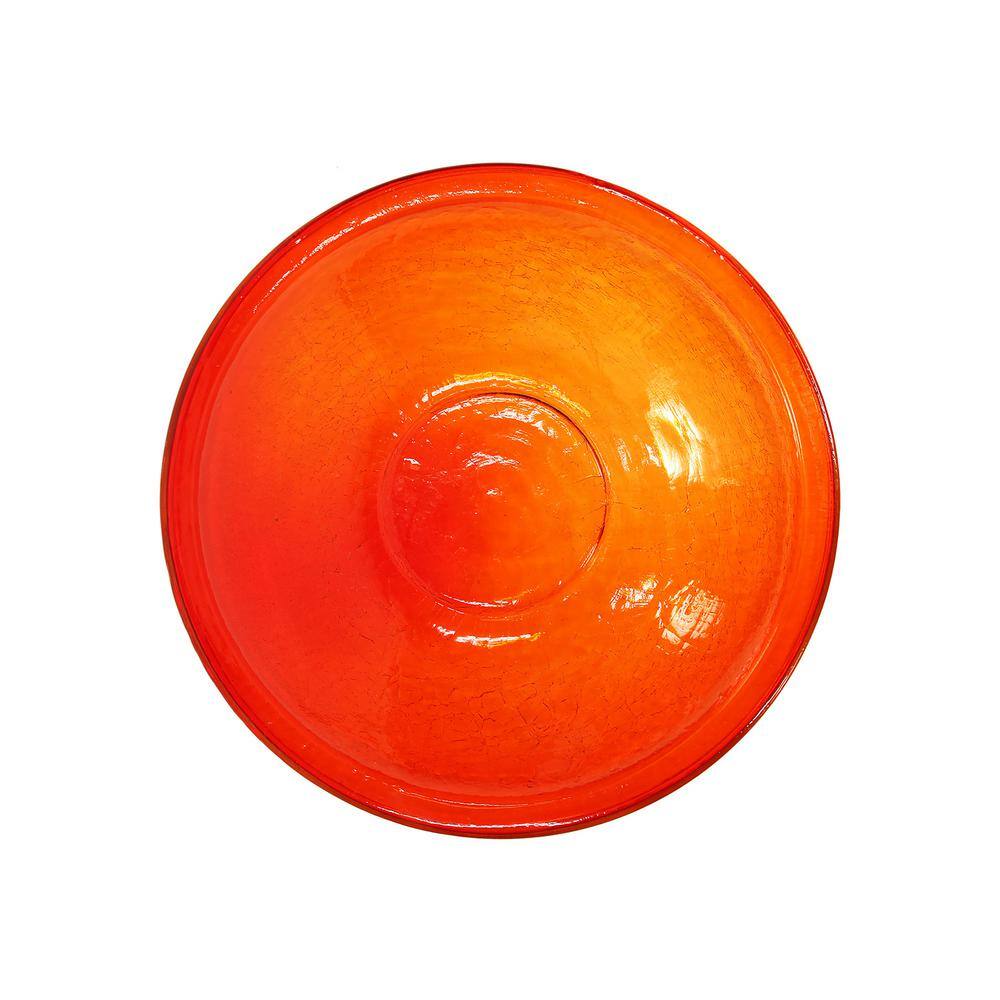 Achla Designs 14 in. Dia Red Reflective Crackle Glass Birdbath Bowl