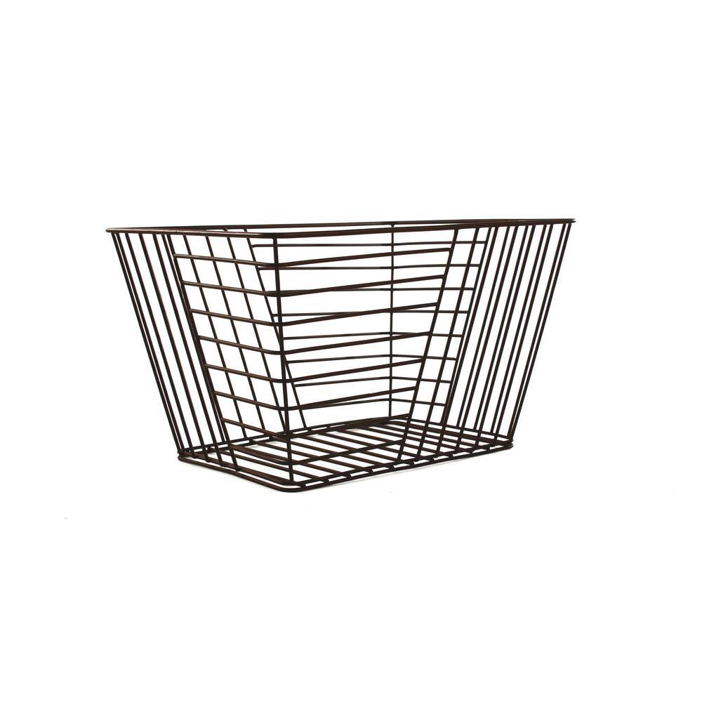 Spectrum 8 in. H x 10 in. W Bronze Steel 1-Drawer Wide Mesh Wire Basket