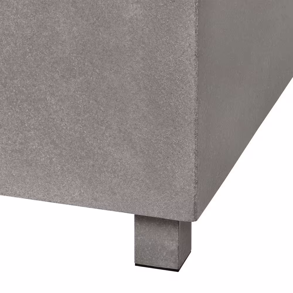 Hampton Bay Nickleby 33 in. Cube Steel Gray Low Smoke Wood Burning Fire Pit with Stainless Steel Bowl and Concrete Tile Top