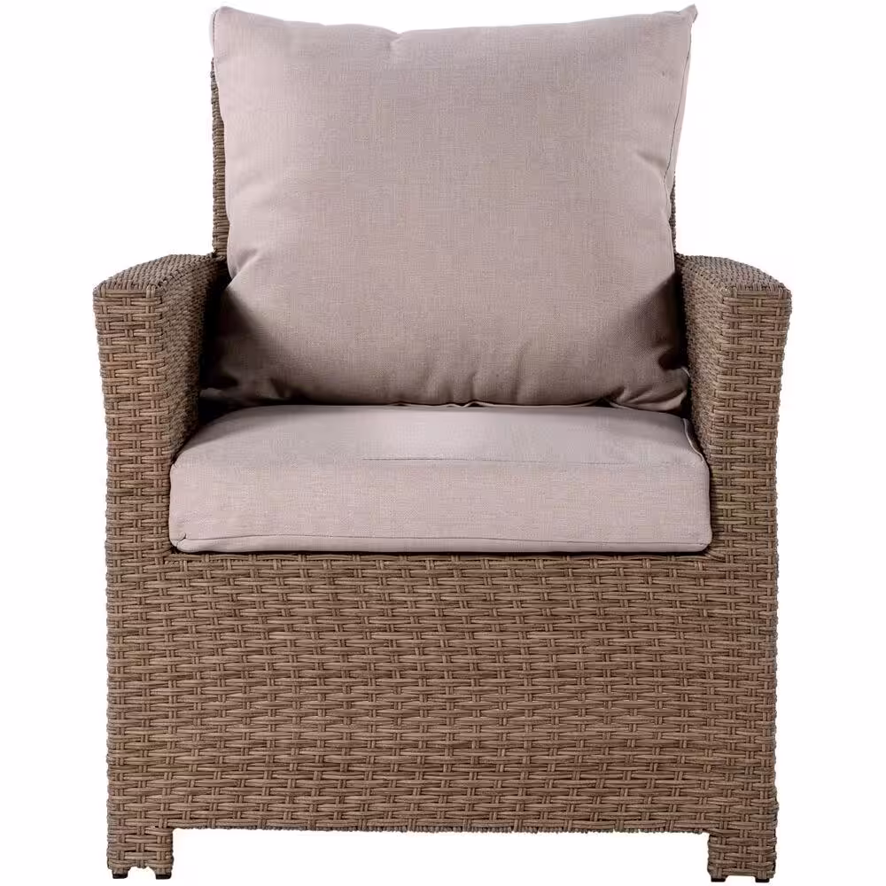 MOD Aiden 4-Piece Alunimum Patio Conversation Set with Light Grey Cushions and Adjustable Coffee Table