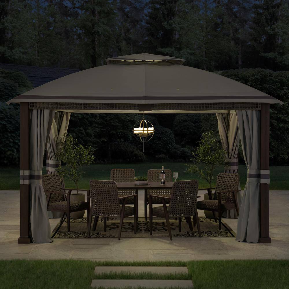 Sunjoy SummerCove Fiona 11 ft. x 13 ft. Gray 2-tier Gazebo