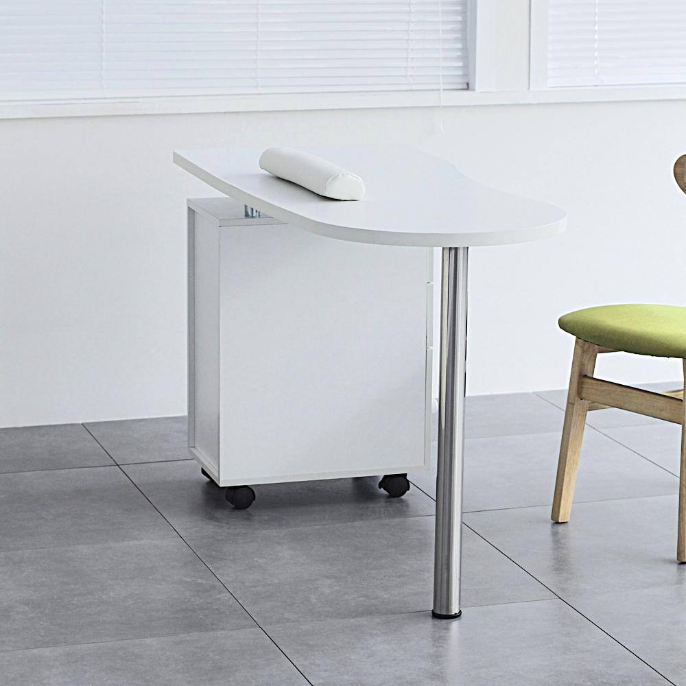 None 47 in. Manicure Nail Table Computer Desk with Drawer White