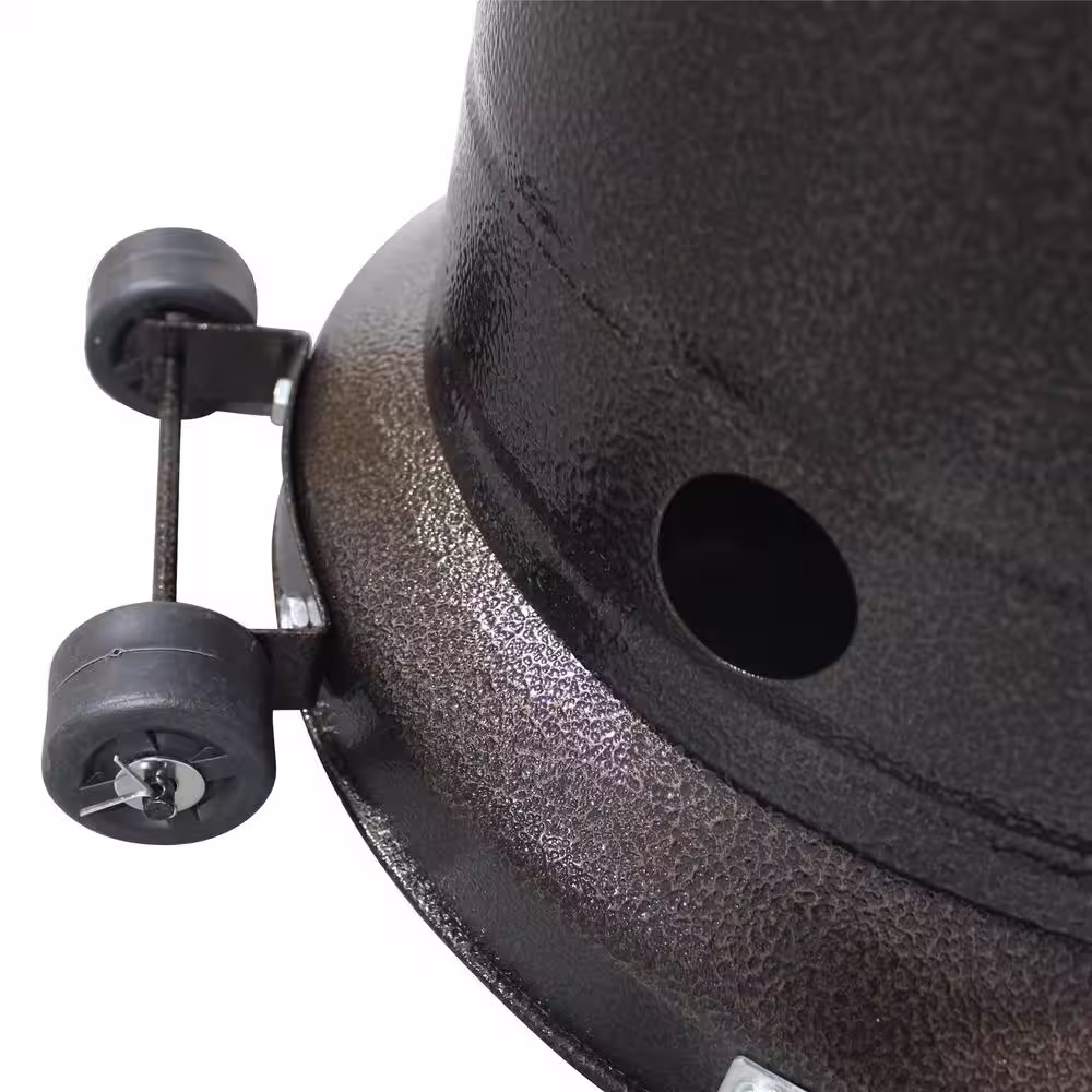 None 41000 BTU Outdoor Patio Floorstanding Propane Heater with Wheels in Bronze
