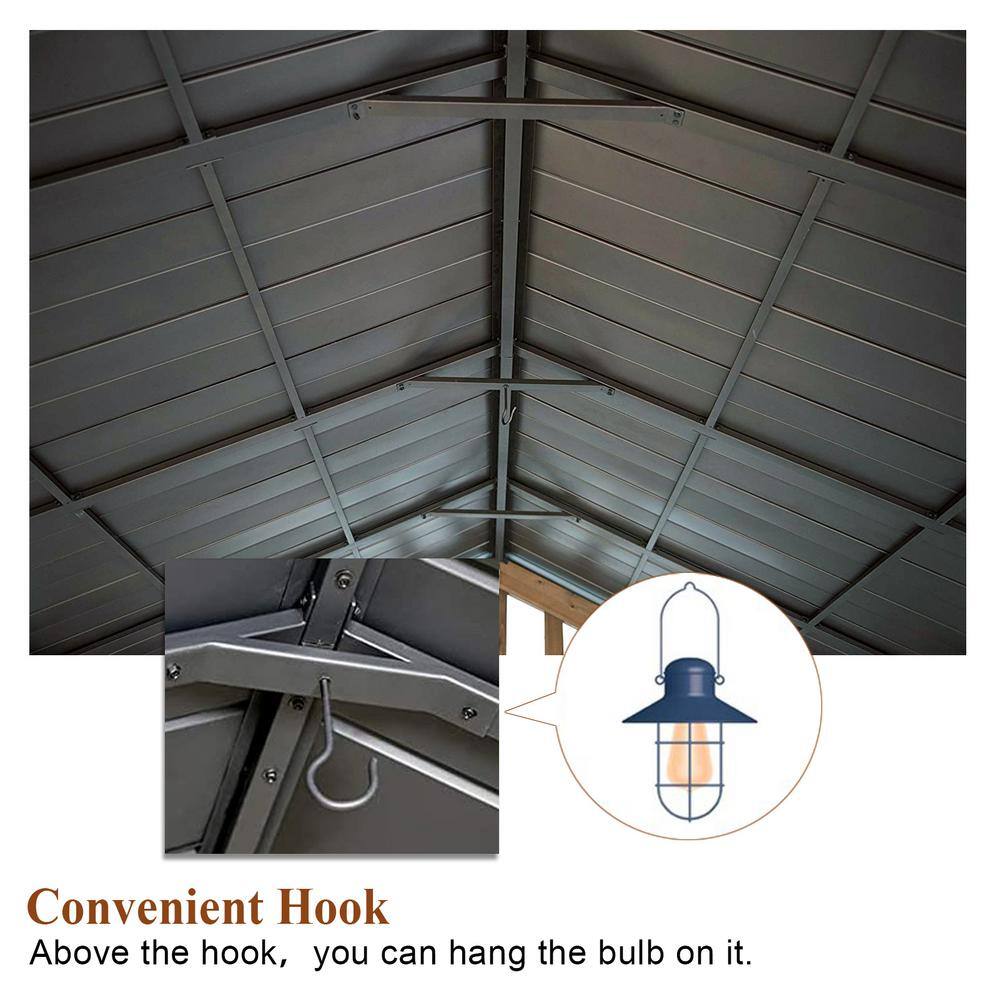 CoastShade 11 ft. x 13 ft. Solid Patio Gazebo Garden Gazebos Thermal Transfer Frame and Steel Ventilation Hardtop