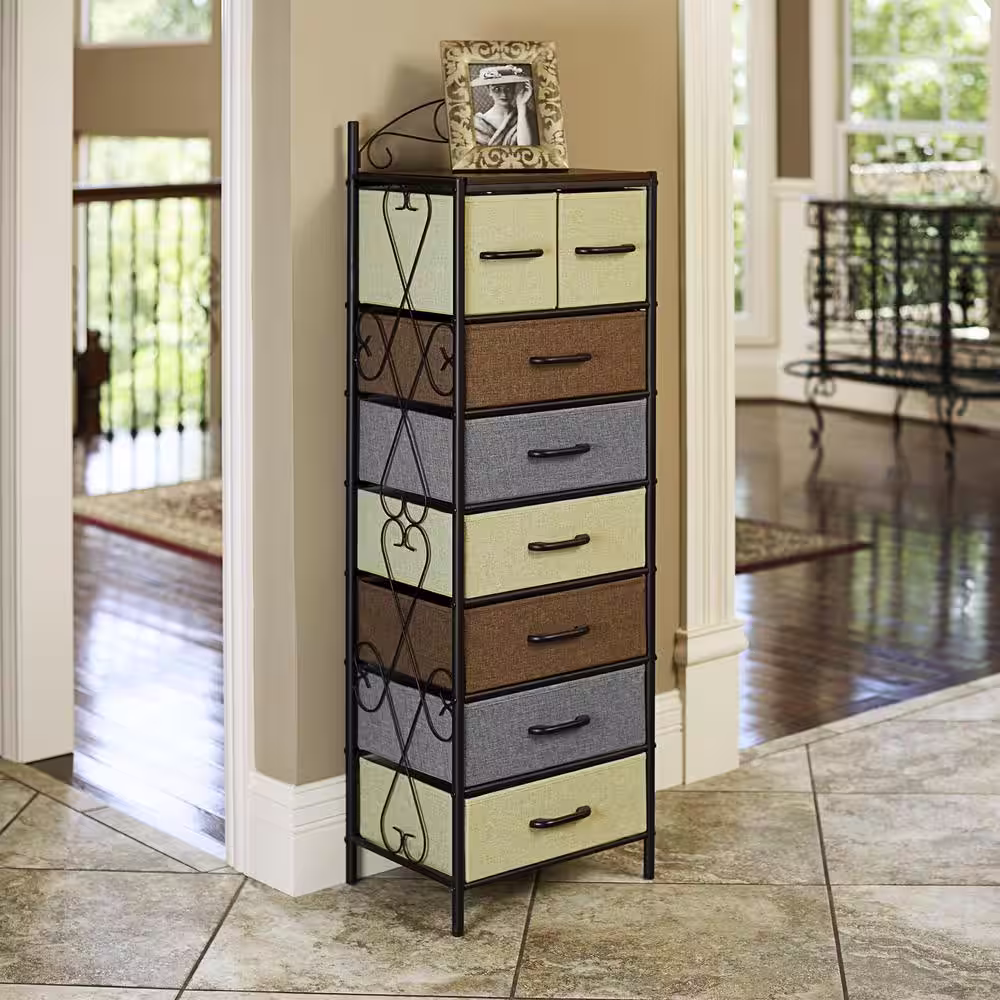 HOUSEHOLD ESSENTIALS 54.25 in. H x 17.75 in. W x 13.25 in. D 8-Drawer Tower