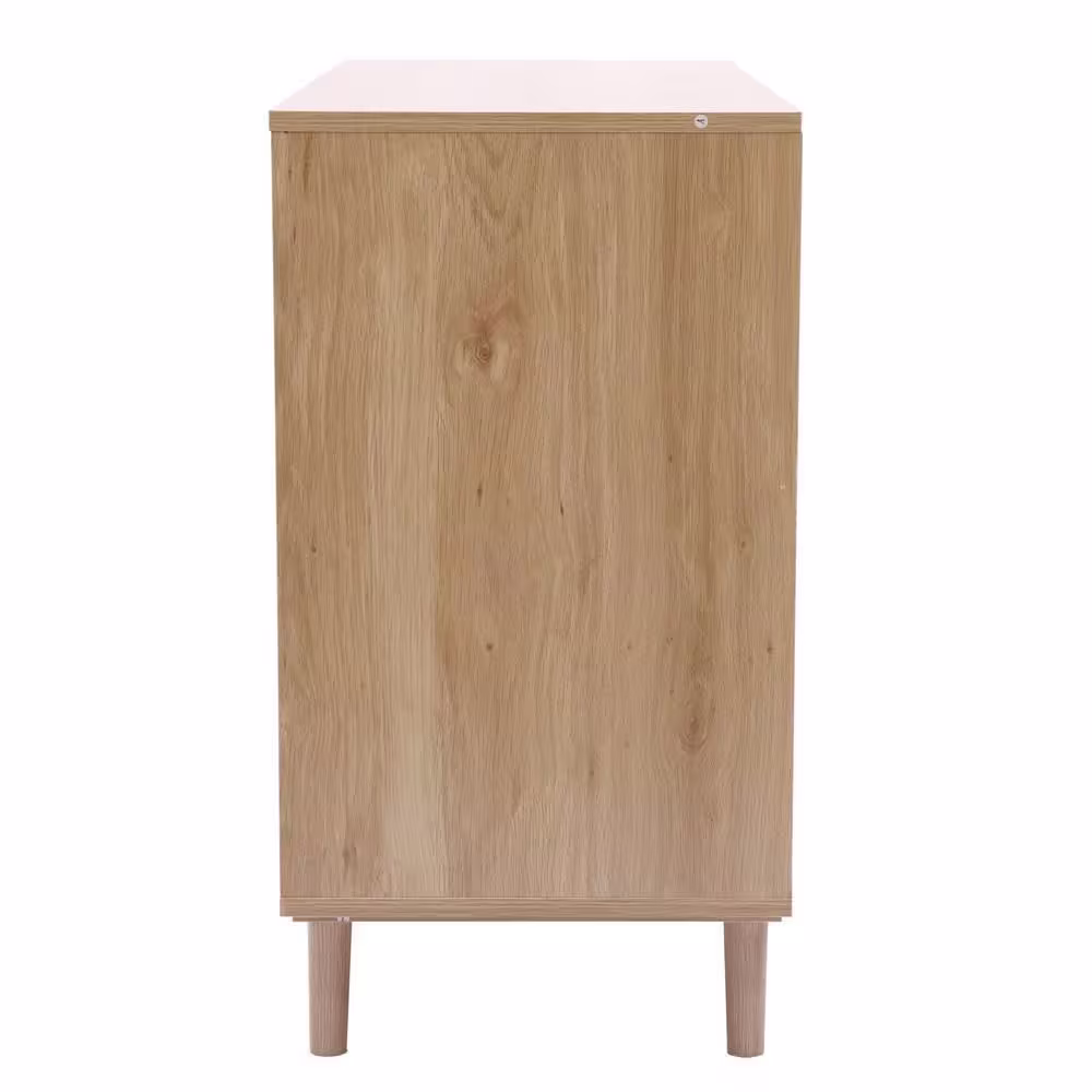 LuxenHome 6-Drawer Light Oak Dresser 29.5 in. x 43.3 in. x 15.7 in.