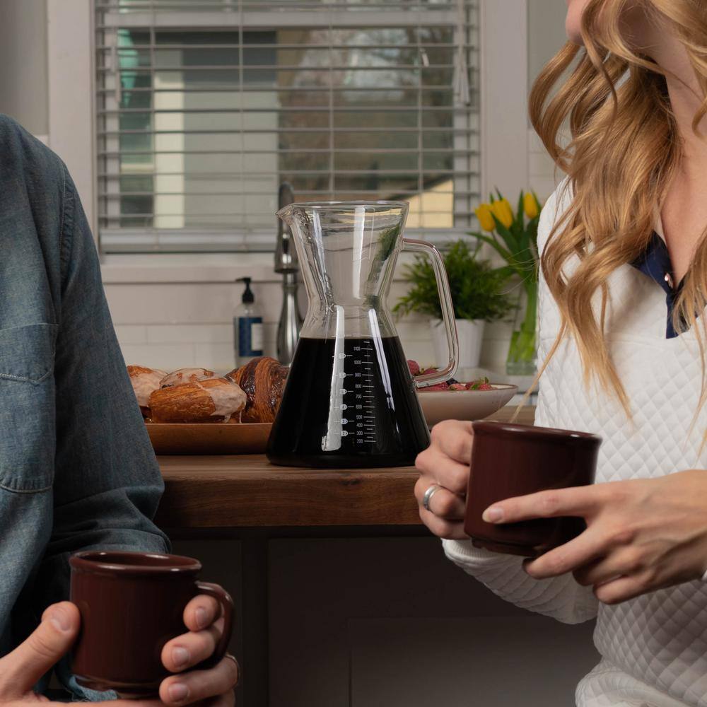 The London Sip 8-Cup London Sip Glass Pour Over Carafe with Reusable Filter
